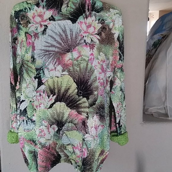 NWT  Crush Reversible Floral Design Jacket Reversible Lime Green - Picture 2 of 8